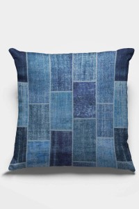 Mavi Patchwork Çift Taraflı Yastık Kırlent Kılıfı KRL297 Mavi Patchwork Çift Taraflı Yastık Kırlent Kılıfı KRL297