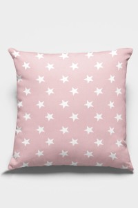 Pembe Yıldızlı Çift Taraflı Yastık Kırlent Kılıfı KRL310 Pembe Yıldızlı Çift Taraflı Yastık Kırlent Kılıfı KRL310