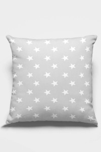Gri Yıldızlı Çift Taraflı Yastık Kırlent Kılıfı KRL311 Gri Yıldızlı Çift Taraflı Yastık Kırlent Kılıfı KRL311