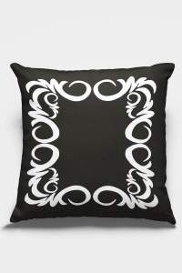 Siyah Çerçeveli Çift Taraflı Yastık Kırlent Kılıfı KRL316 Siyah Çerçeveli Çift Taraflı Yastık Kırlent Kılıfı KRL316