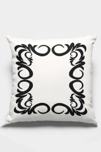 Beyaz Çerçeveli Çift Taraflı Yastık Kırlent Kılıfı KRL317 Beyaz Çerçeveli Çift Taraflı Yastık Kırlent Kılıfı KRL317