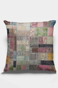 Çok Renkli Patchwork Çift Taraflı Kırlent Kılıfı KRL346 Çok Renkli Patchwork Çift Taraflı Kırlent Kılıfı KRL346