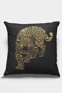 Gold Leopar Çift Taraflı Yastık Kırlent Kılıfı KRL355 Gold Leopar Çift Taraflı Yastık Kırlent Kılıfı KRL355