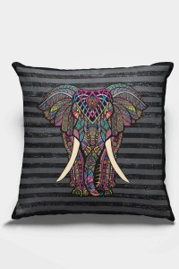 Füme Fil Desenli Çift Taraflı Yastık Kırlent Kılıfı KRL359 Füme Fil Desenli Çift Taraflı Yastık Kırlent Kılıfı KRL359