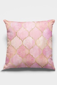 Pembe Fas Desen Çift Taraflı Yastık Kırlent Kılıfı KRL367 Pembe Fas Desen Çift Taraflı Yastık Kırlent Kılıfı KRL367