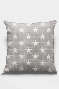 Gri Yıldızlı Çift Taraflı Yastık Kırlent Kılıfı KRL369 Gri Yıldızlı Çift Taraflı Yastık Kırlent Kılıfı KRL369