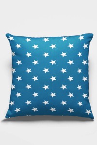 Mavi Yıldızlı Çift Taraflı Yastık Kırlent Kılıfı KRL370 Mavi Yıldızlı Çift Taraflı Yastık Kırlent Kılıfı KRL370