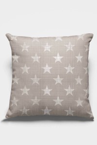 Bej Yıldızlı Çift Taraflı Yastık Kırlent Kılıfı KRL372 Bej Yıldızlı Çift Taraflı Yastık Kırlent Kılıfı KRL372
