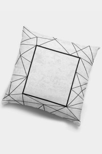 Siyah Çerçeveli Çift Taraflı Yastık Kırlent Kılıfı KRL374 Siyah Çerçeveli Çift Taraflı Yastık Kırlent Kılıfı KRL374