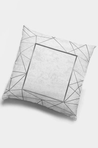 Silver Çerçeveli Çift Taraflı Yastık Kırlent Kılıfı KRL377 Silver Çerçeveli Çift Taraflı Yastık Kırlent Kılıfı KRL377