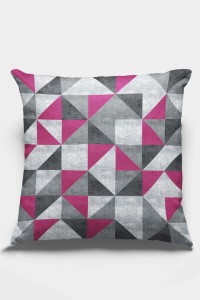 Fuşya Geometrik Çift Taraflı Yastık Kırlent Kılıfı KRL384 Fuşya Geometrik Çift Taraflı Yastık Kırlent Kılıfı KRL384