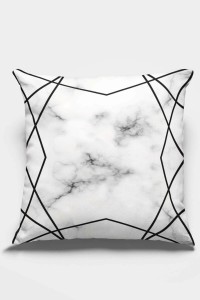 Siyah Prizma Çift Taraflı Yastık Kırlent Kılıfı KRL421 Siyah Prizma Çift Taraflı Yastık Kırlent Kılıfı KRL421