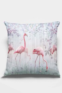 Pembe Flamingolu Çift Taraflı Yastık Kırlent Kılıfı KRL428 Pembe Flamingolu Çift Taraflı Yastık Kırlent Kılıfı KRL428