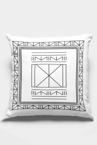 Beyaz Etnik Desen Çift Taraflı Yastık Kırlent Kılıfı KRL432 Beyaz Etnik Desen Çift Taraflı Yastık Kırlent Kılıfı KRL432