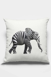 Ekru Fil Desenli Çift Taraflı Yastık Kırlent Kılıfı KRL446 Ekru Fil Desenli Çift Taraflı Yastık Kırlent Kılıfı KRL446