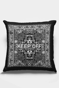 Siyah Keep Off Çift Taraflı Yastık Kırlent Kılıfı KRL453 Siyah Keep Off Çift Taraflı Yastık Kırlent Kılıfı KRL453