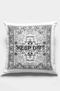 Beyaz Keep Off Çift Taraflı Yastık Kırlent Kılıfı KRL455 Beyaz Keep Off Çift Taraflı Yastık Kırlent Kılıfı KRL455