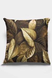 Gold Yapraklı Çift Taraflı Yastık Kırlent Kılıfı KRL460 Gold Yapraklı Çift Taraflı Yastık Kırlent Kılıfı KRL460