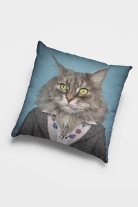 Kedi Kıyafetli Hayvanlar Çift Taraflı Kırlent Kılıfı KRL872 Kedi Kıyafetli Hayvanlar Çift Taraflı Kırlent Kılıfı KRL872