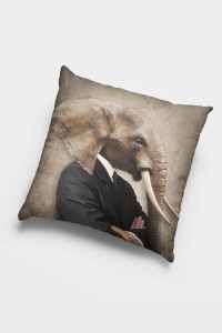 Fil Kıyafetli Hayvanlar Çift Taraflı Kırlent Kılıfı KRL954 Fil Kıyafetli Hayvanlar Çift Taraflı Kırlent Kılıfı KRL954