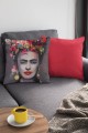 Çok Renkli Frida Kahlo Çift Taraflı Kırlent Kılıfı KRL961