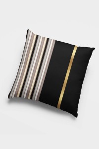Siyah Çizgili Çift Taraflı Yastık Kırlent Kılıfı KRL991 Siyah Çizgili Çift Taraflı Yastık Kırlent Kılıfı KRL991