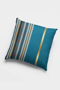 Turkuaz Çizgili Çift Taraflı Yastık Kırlent Kılıfı KRL994 Turkuaz Çizgili Çift Taraflı Yastık Kırlent Kılıfı KRL994