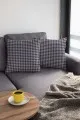 Füme Kırlent Kılıfı Füme Kazayağı Çift Taraflı Yastık Kırlent Kılıfı KRL120