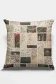 Patchwork Kırlent Modelleri Çok Renkli Patchwork Çift Taraflı Kırlent Kılıfı KRL289
