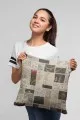Patchwork Kırlent Modelleri Çok Renkli Patchwork Çift Taraflı Kırlent Kılıfı KRL289