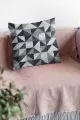 Lacivert Desenli Kırlent Lacivert Geometrik Çift Taraflı Yastık Kırlent Kılıfı KRL382