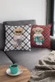 Teddy Kırlent Siyah Mrs.Teddy Bear Çift Taraflı Kırlent Kılıfı KRL913