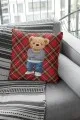 Teddy Kırlent Kırmızı Mr.Teddy Bear Çift Taraflı Kırlent Kılıfı KRL924