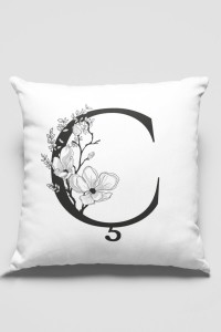 Çift Taraflı Beyaz Ç Harfli Yastık Kırlent Kılıfı KRL503 Çift Taraflı Beyaz Ç Harfli Yastık Kırlent Kılıfı KRL503