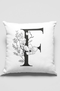 Çift Taraflı Beyaz F Harfli Yastık Kırlent Kılıfı KRL506 Çift Taraflı Beyaz F Harfli Yastık Kırlent Kılıfı KRL506