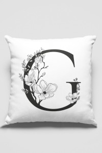 Çift Taraflı Beyaz G Harfli Yastık Kırlent Kılıfı KRL507 Çift Taraflı Beyaz G Harfli Yastık Kırlent Kılıfı KRL507