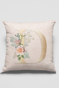 Çift Taraflı Bej D Harfli Yastık Kırlent Kılıfı KRL535 Çift Taraflı Bej D Harfli Yastık Kırlent Kılıfı KRL535