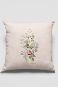 Çift Taraflı Bej İ Harfli Yastık Kırlent Kılıfı KRL541 Çift Taraflı Bej İ Harfli Yastık Kırlent Kılıfı KRL541