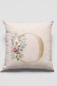 Çift Taraflı Bej O Harfli Yastık Kırlent Kılıfı KRL547 Çift Taraflı Bej O Harfli Yastık Kırlent Kılıfı KRL547