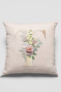 Çift Taraflı Bej T Harfli Yastık Kırlent Kılıfı KRL553 Çift Taraflı Bej T Harfli Yastık Kırlent Kılıfı KRL553