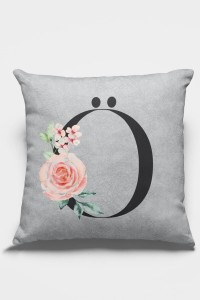 Çift Taraflı Gri Ö Harfli Yastık Kırlent Kılıfı KRL579 Çift Taraflı Gri Ö Harfli Yastık Kırlent Kılıfı KRL579