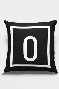 Çift Taraflı Siyah O Harfli Yastık Kırlent Kılıfı KRL609 Çift Taraflı Siyah O Harfli Yastık Kırlent Kılıfı KRL609