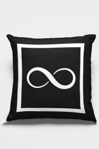 Çift Taraflı Siyah Sonsuzluk Yastık Kırlent Kılıfı KRL622 Çift Taraflı Siyah Sonsuzluk Yastık Kırlent Kılıfı KRL622
