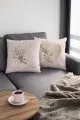 Yastık Kılıfı Harfli Çift Taraflı Bej K Harfli Yastık Kırlent Kılıfı KRL543