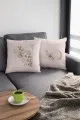Harf Baskılı Kırlent Çift Taraflı Bej N Harfli Yastık Kırlent Kılıfı KRL546