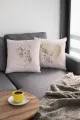 Harfli Kırlent Kılıfı Çift Taraflı Bej Ş Harfli Yastık Kırlent Kılıfı KRL552