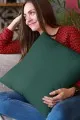 2 Li Zümrüt Yeşili Kırlent Kılıfı Modelleri Zümrüt Düz Sade 2'li Set Çift Taraflı Kırlent Kılıfı 2KRL018