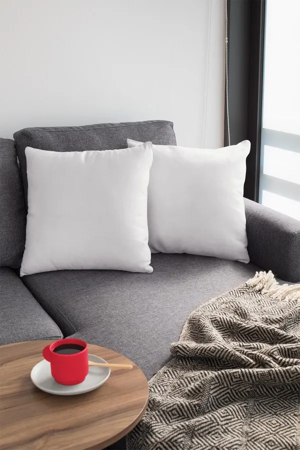 2 Li Beyaz Dekoratif Yastık Modelleri Beyaz Düz Sade 2'li Set Çift Taraflı Kırlent Kılıfı 2KRL026