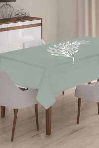 Yeşil Yapraklı Dokuma Leke Tutmaz Masa Örtüsü MSO033 Yeşil Yapraklı Dokuma Leke Tutmaz Masa Örtüsü MSO033