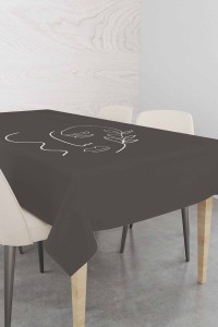 Antrasit Yapraklı Dokuma Leke Tutmaz Masa Örtüsü MSO044 Antrasit Yapraklı Dokuma Leke Tutmaz Masa Örtüsü MSO044